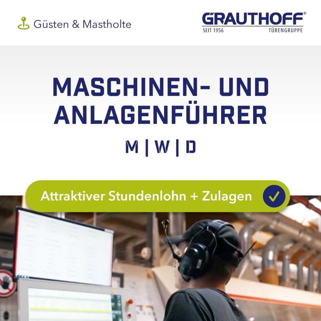 Anzeigenmotiv der Recruiting-Kampagne für GRAUTHOFF Türengruppe GmbH