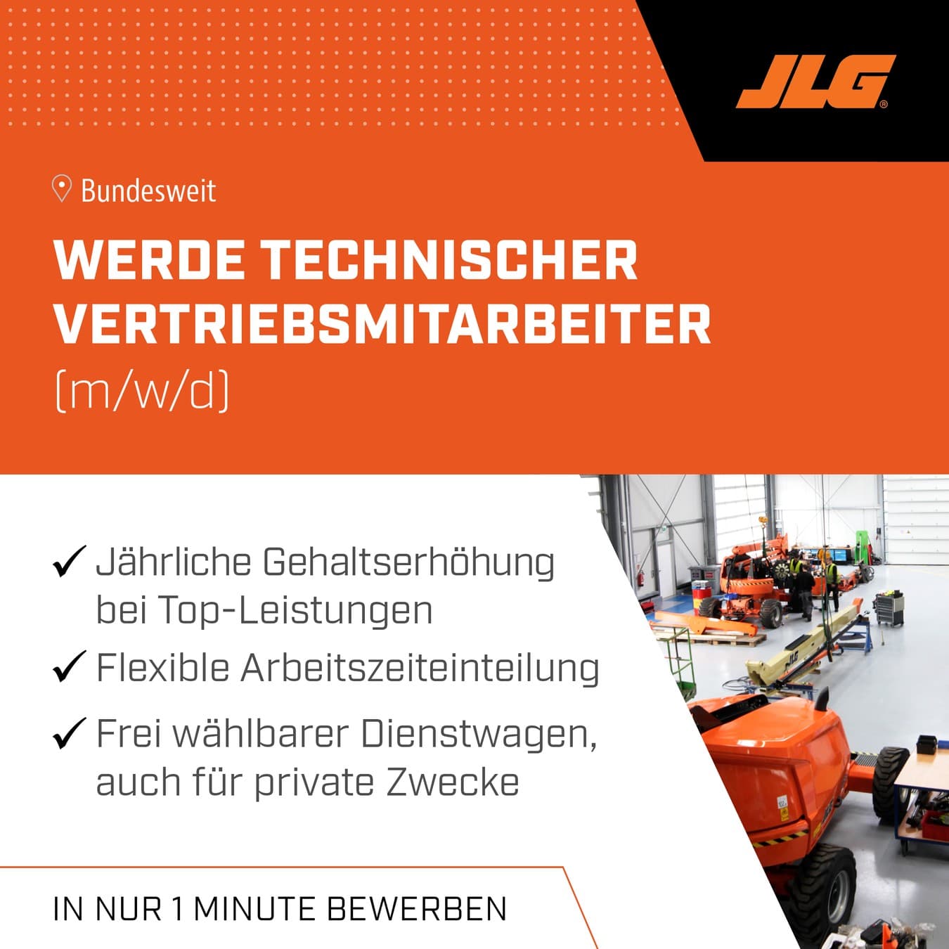 Anzeigenmotiv der Recruiting-Kampagne für JLG Deutschland GmbH