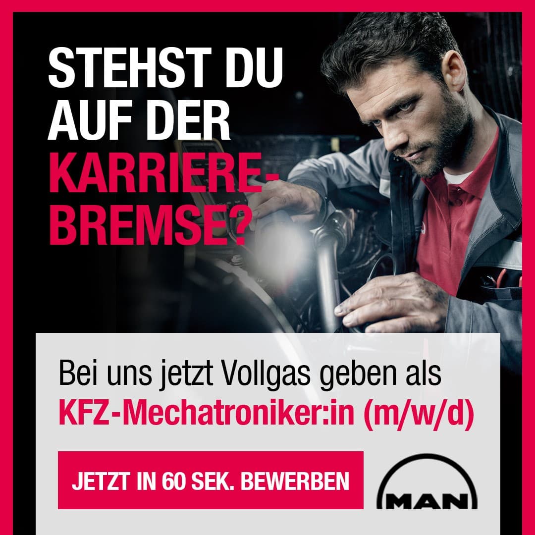 Anzeige aus der Recruiting-Kampagne für MAN Truck & Bus SE