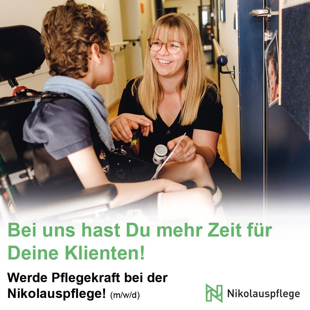 Anzeigenmotiv der Recruiting-Kampagne für Nikolauspflege