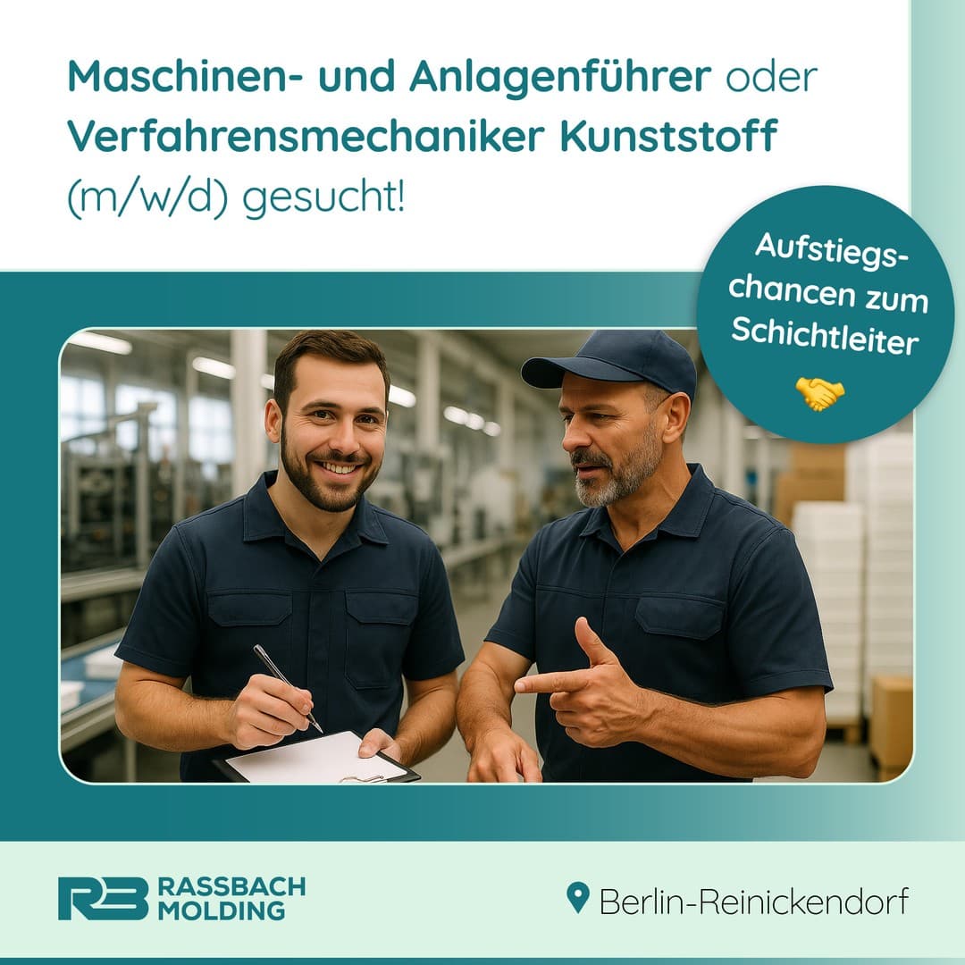 Anzeige aus der Recruiting-Kampagne für RASSBACH Molding GmbH