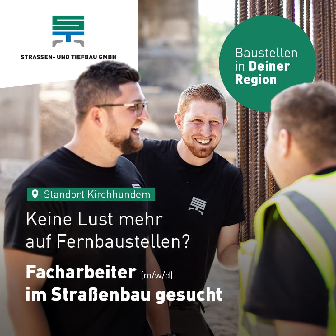 Anzeigenmotiv der Recruiting-Kampagne für Straßen- und Tiefbau GmbH